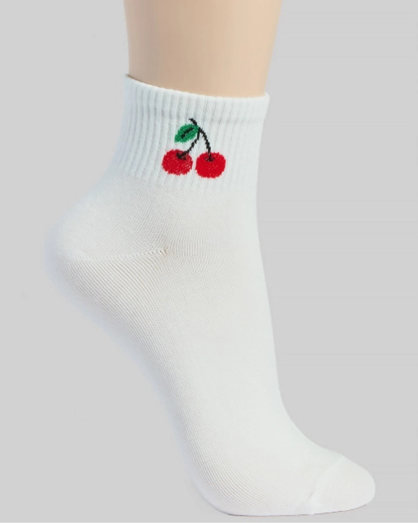 Cherry Print Ankle Socks