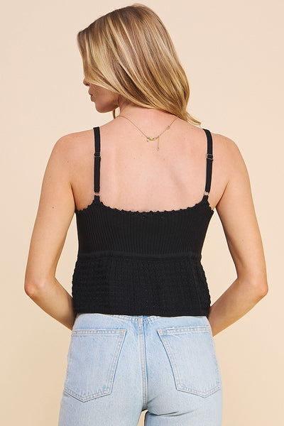 Pointelle Babydoll Cami Tank