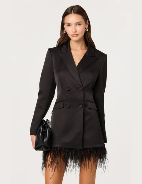 Breonna Blazer Dress with Feathers
