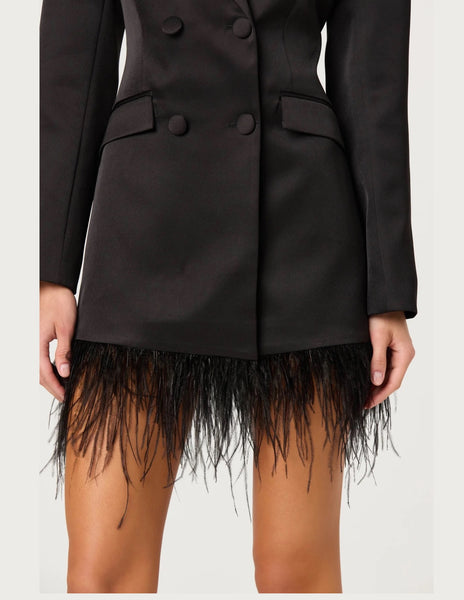 Breonna Blazer Dress with Feathers