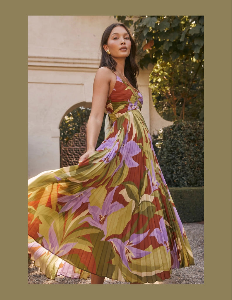 Blythe Dress in Green Rust Floral