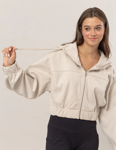 Cropped Bomber Jacket w/ Hood