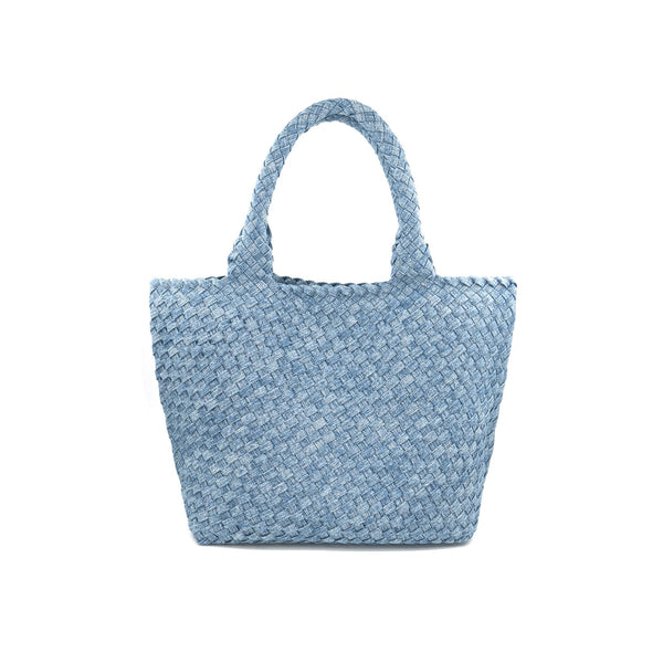 Braided Tote in Denim Blue
