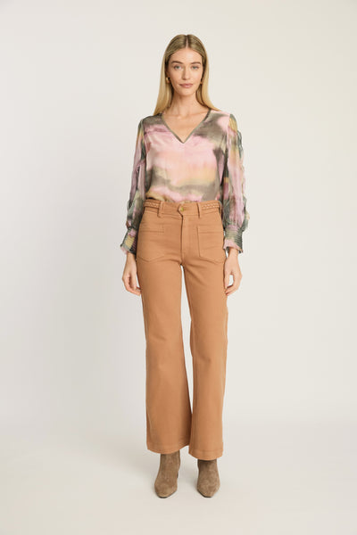 Sienna Braided Waistband Denim in Biscuit
