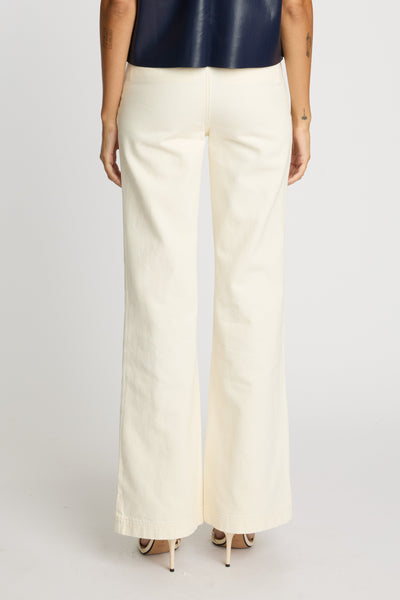 Sienna Braided Waistband Denim  in Cream