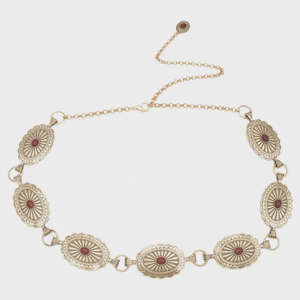 Concho Belt w/ Poppy Accent