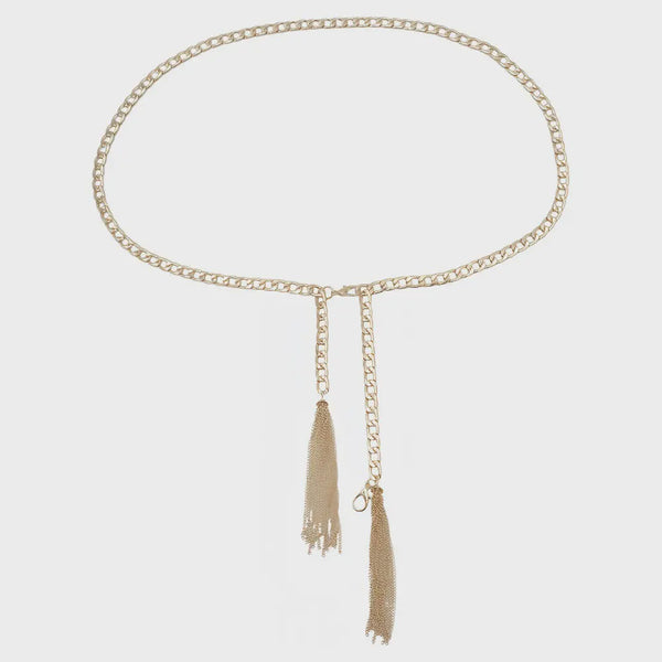 Gold Tassel Chain Belt