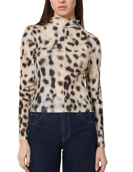 Sheer Leopard Turtleneck