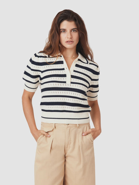 Striped Polo Sweater