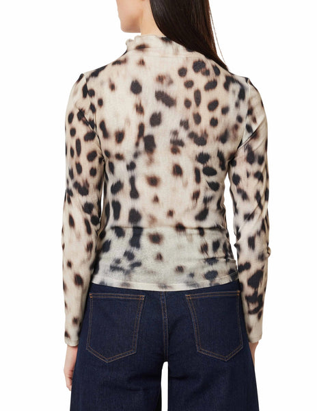 Sheer Leopard Turtleneck