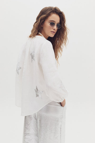 Linen Shirt - Silver Stars