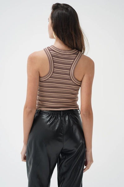 Halo Tank in Chocolate Stripe