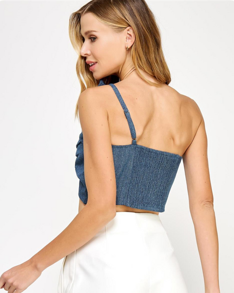 Knotted Denim Top