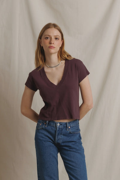 Alanis Tee in Cherry Lacquer