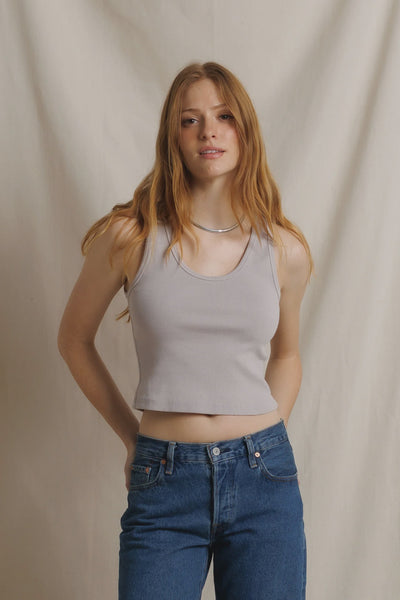 Blondie Tank in Cloud Grey