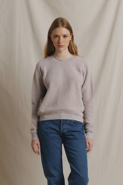 Ziggy Inside Out Crew Neck Fleece in Cloud Grey