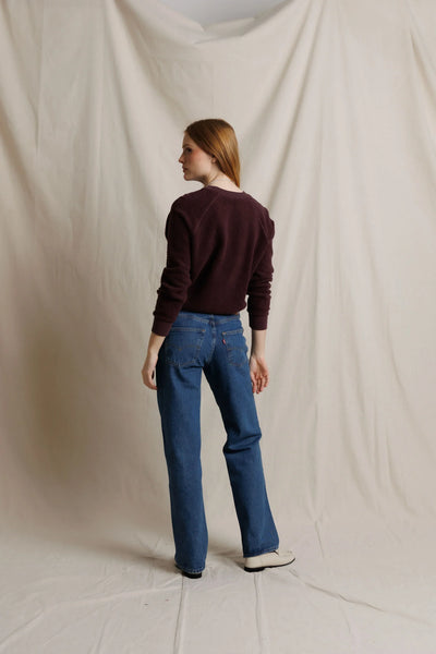 Ziggy Inside Out Crew Neck Fleece in Cherry Lacquer