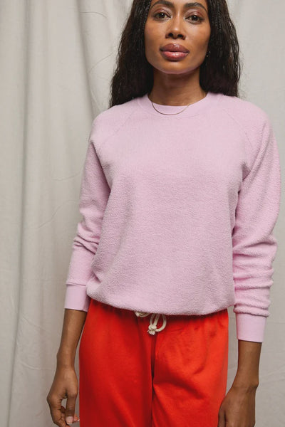 Ziggy Inside Out Crew Neck Fleece in Sugar Pink
