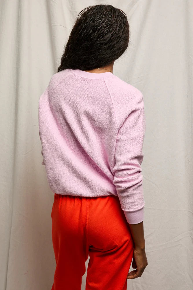 Ziggy Inside Out Crew Neck Fleece in Sugar Pink