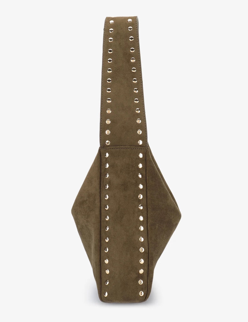 Pascal Faux Suede Studded Shoulder Bag