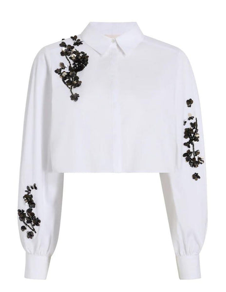 Sequin Flower Cropped Selina Top