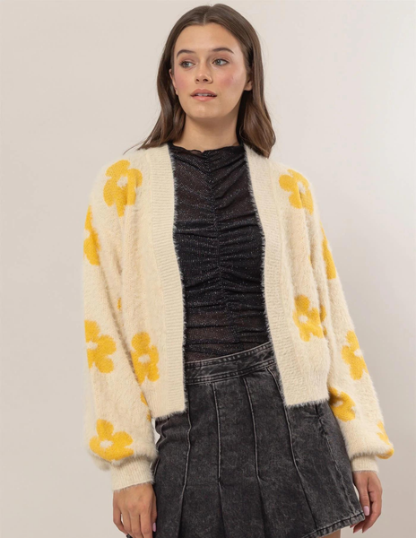 Flower Print  Cardigan