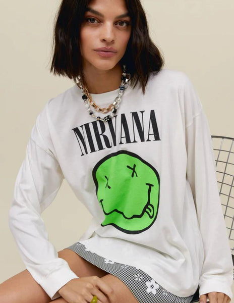 Nirvana Smiley Long Sleeve Merch Tee