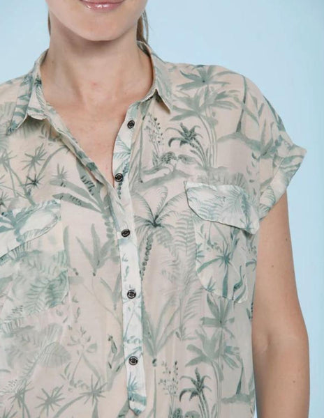 Casta Top - Leaf Print