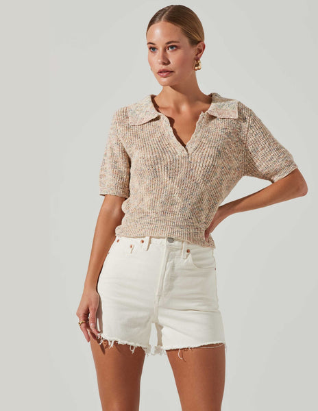 Cambria Collared Short Sleeve Sweater