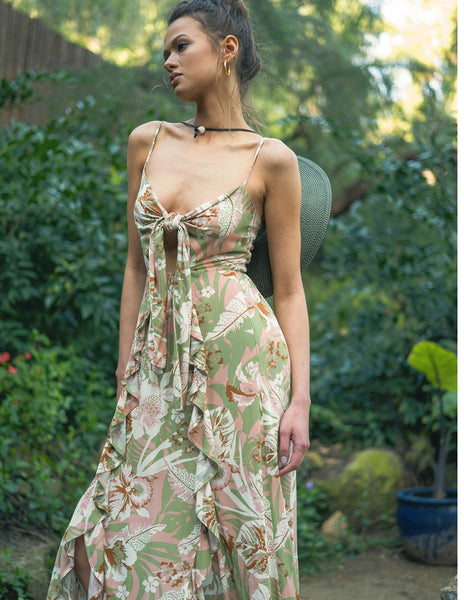 Floral Ruffle Maxi Dress