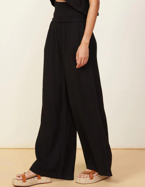 Gauze Smocked Flare Pant