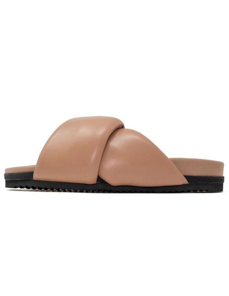 Foldy Puffy Sandals Nude Tonal Vegan Leather
