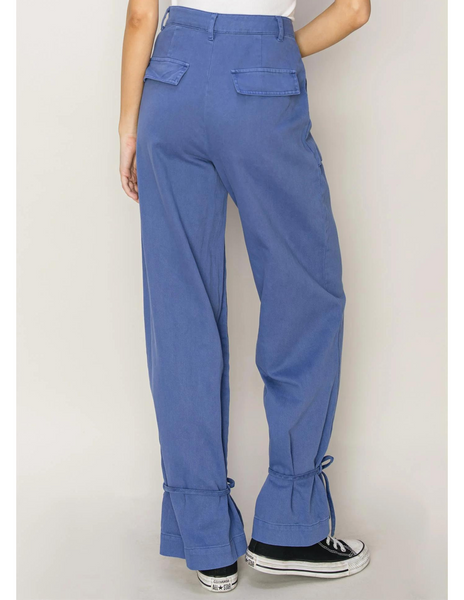 Cobalt Relaxed Pant w/ Tie Bottom Detail