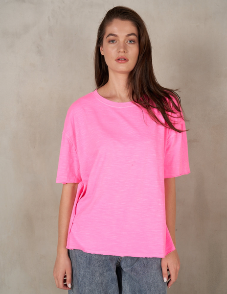 Raw Edge Cotton Slub T-Shirt