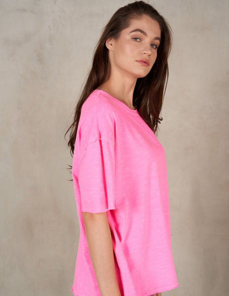 Raw Edge Cotton Slub T-Shirt