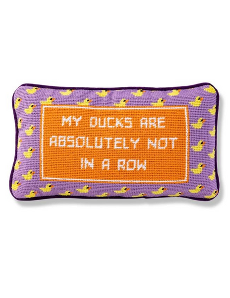 Ducks in a Row Needlepoint Pillow