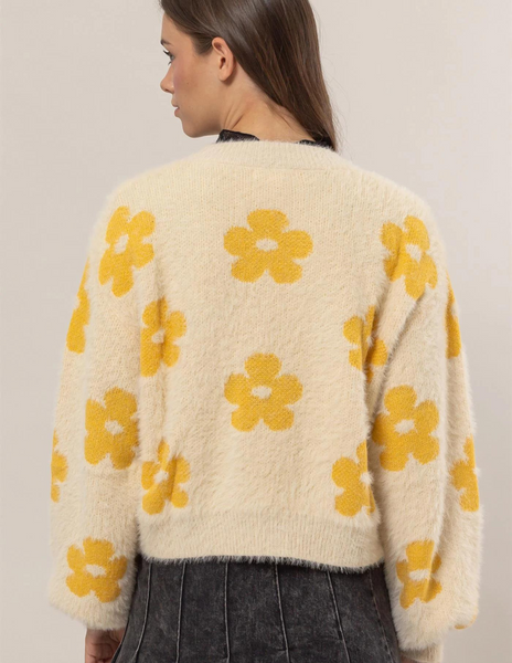 Flower Print  Cardigan