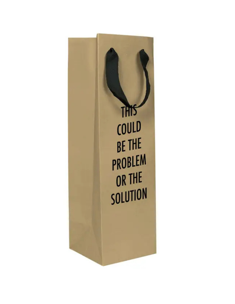 'This Could be the Problem or the Solution' Wine Gift Bag