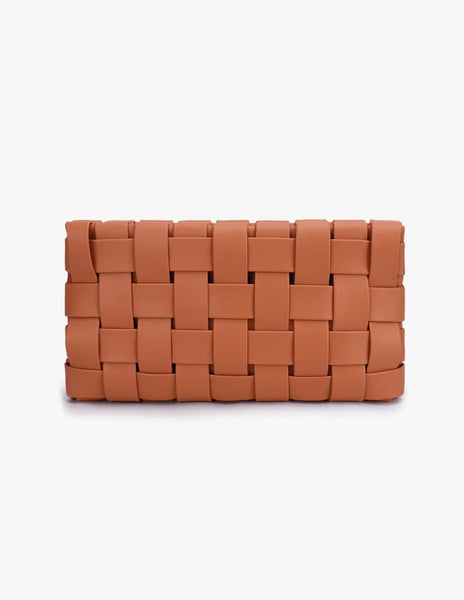 Woven Clutch in Apricot