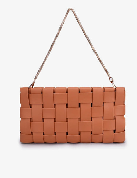 Woven Clutch in Apricot