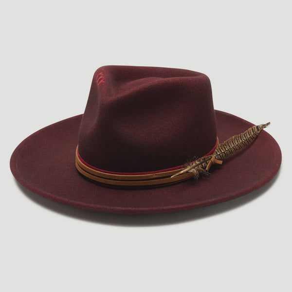 Jared Wool Felt Rancher in Wine