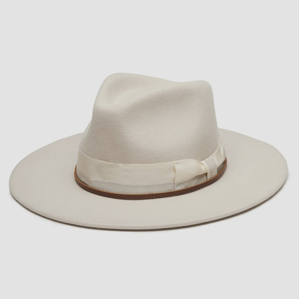 Jojo Wool Felt Fedora in Putty