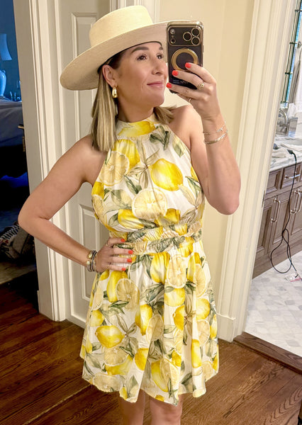 Lemon Tie-Back Dress