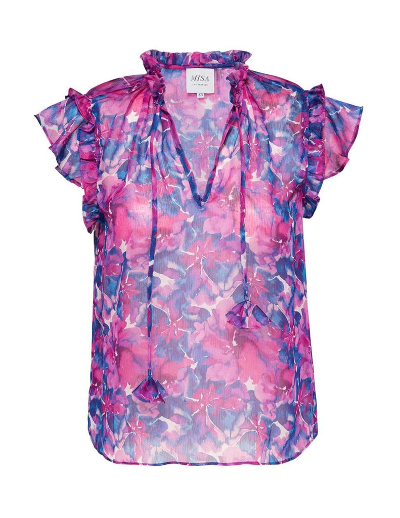 Basia Top in Watercolor Blues