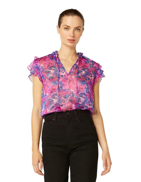 Basia Top in Watercolor Blues