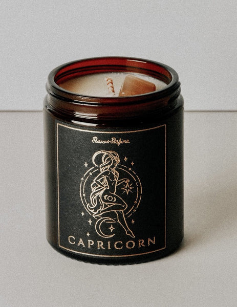 Capricorn Zodiac Crystal Candle
