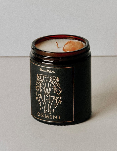 Gemini Zodiac Crystal Candle