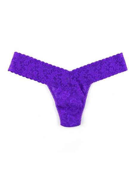 Signature Lace Low Rise Thong in Majestic Purple