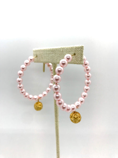 Venus Pearl & Gold Ball Earrings