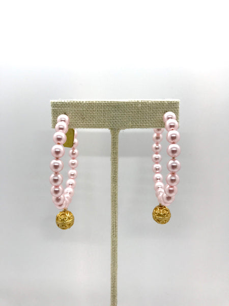 Venus Pearl & Gold Ball Earrings